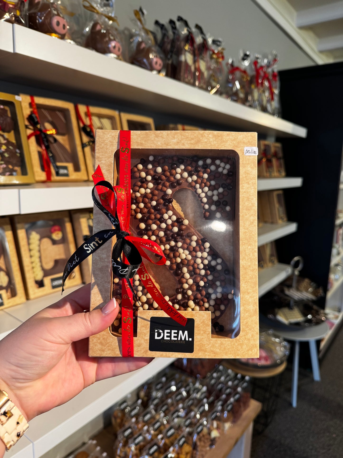 Hazelnoot praline letter melk